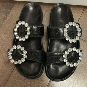 Schutz summer sandal with rhinestone buckle women’s size 5